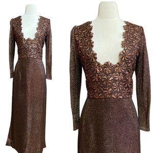 THE Most Babely Vintage 70s One of a Kind Handmade Boho Metallic Hippie Gown
